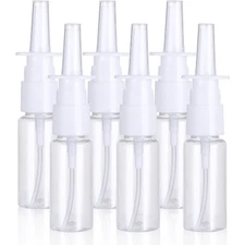 Refillable Empty Nasal Spray Bottles 20ml PET 6 Pack Atomiser for Saline
