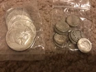 Lot of 5 Franklin Half Dollar - 90% Silver and 10 Silver Dimes