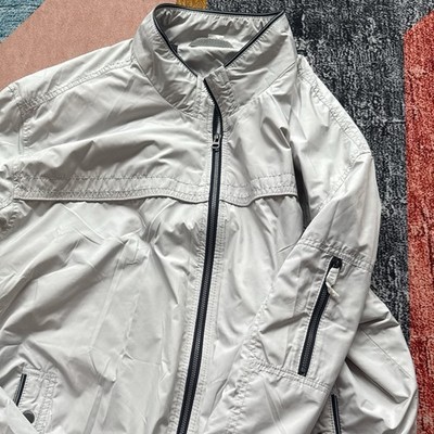 Bugatchi white and black awesome windbreaker jacket NWOT XXL