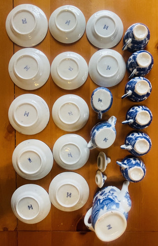 Vintage Children’s Tea Set Blue Willow 21 piece Set Made In Japan - Picture 11 of 17
