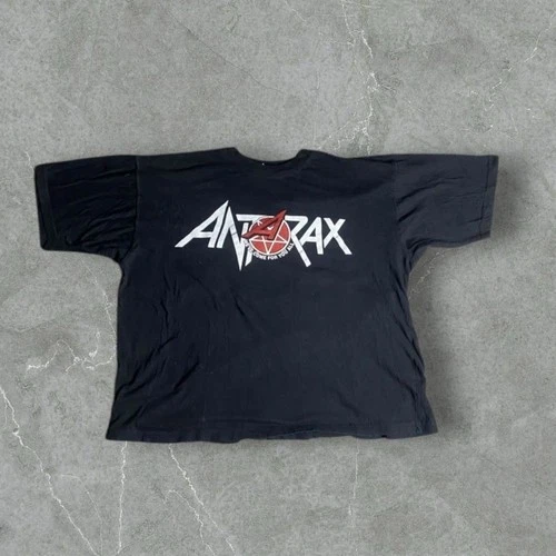 Vintage Anthrax Shirt Men 2XL Black 90s Band Tee Metal Thras 1990s vintage concert t-shirt, vintage, size XXL, single stitch, B+ condition