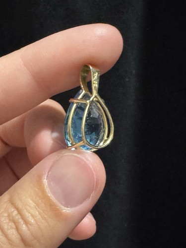 Ring und Anhänger in Gelbgold AV 10k mit Blautopas und Diamanten Gr. 5,75 - Bild 12 von 13