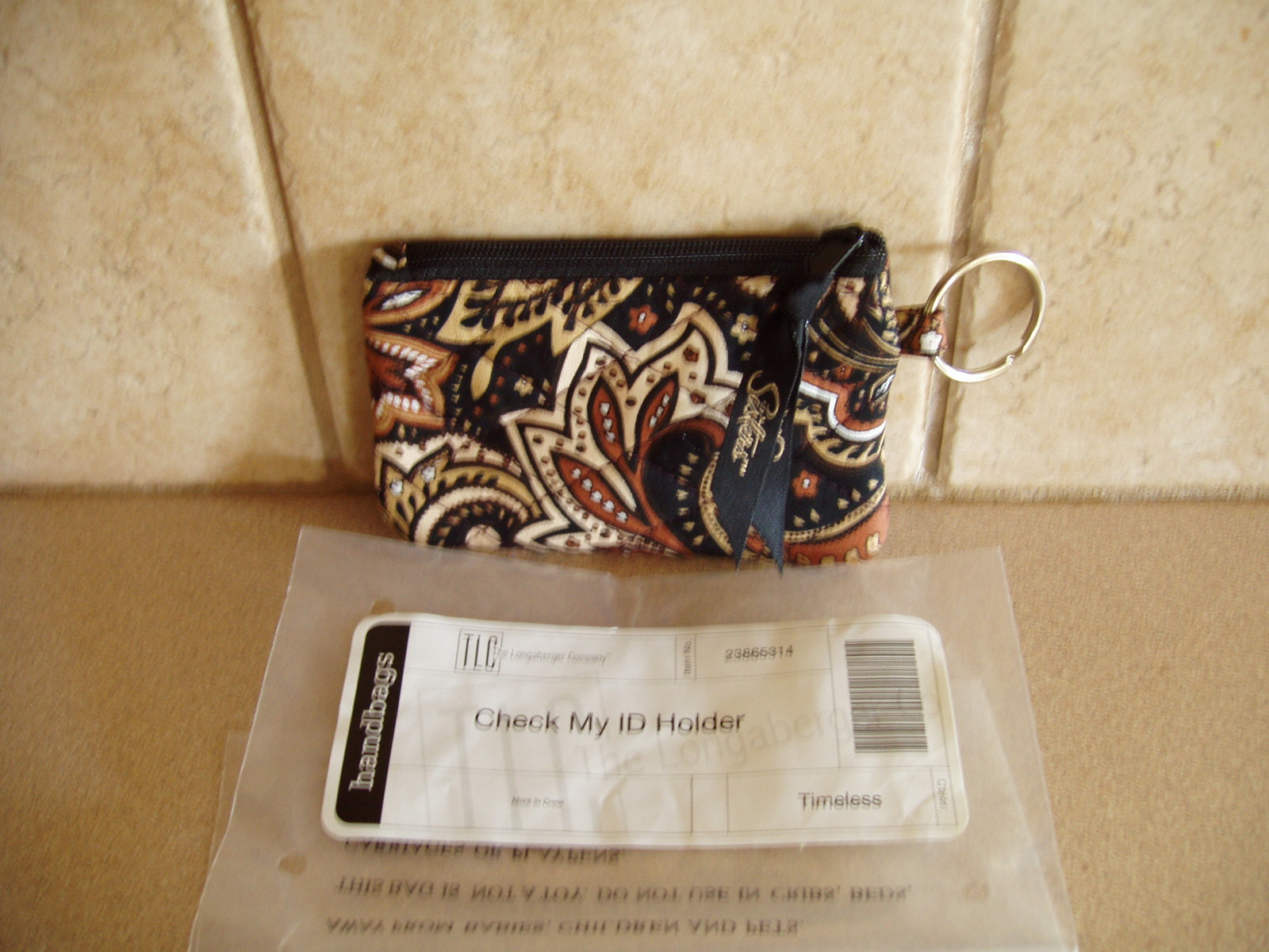 LONGABERGER SISTERS TIMELESS CHECK MY ID HOLDER KEY R… Gem