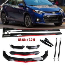 Front Bumper Lip Splitter Spoiler Side Skirt For Toyota Corolla 2003-17 Body Kit