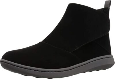 Clarks Women's Step Move Up Ankle Boot Cloudstepper Wedge Black Size 6