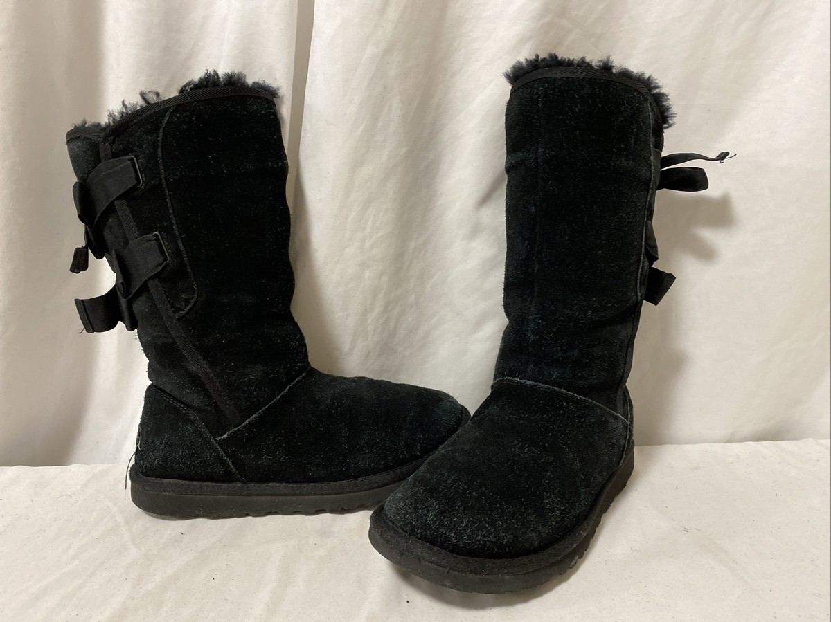 【値下中】【未使用】UGG Australia　T BAILEY BOW UGG Australia Women's Boots Bailey Bow II Black Size 6 /EUR