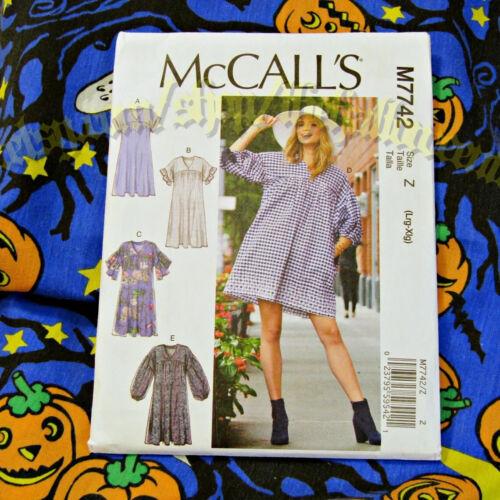 McCalls 7742 Ruffle Tunic Boho Top Babydoll Dress Pattern Sizes XS-M M7742