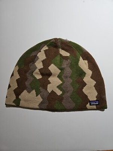 Patagonia Kids Winter Hat Knit Beanie Reversible Brown Trees Owl Forest Woodland