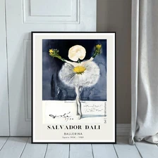 Salvador Dali Ballerina Poster, Dali Exhibition Wall Decor Poster, No Frame