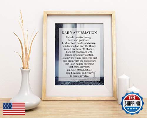 Daily Affirmation Inspirational Print | 8x10 UNFRAMED Motivational Wall Art | - Bild 3 von 5