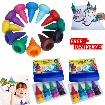 2er Pack stapelbare Wachsmalstifte Weihnachten Kinder Badekreide bunte Farben Zeichenwachs