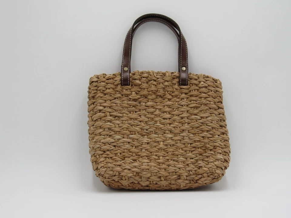 Cartera de mano de ratán de paja rosa flores vacaciones florales años 90 Lord & Taylor de colección Foto 2 de 4