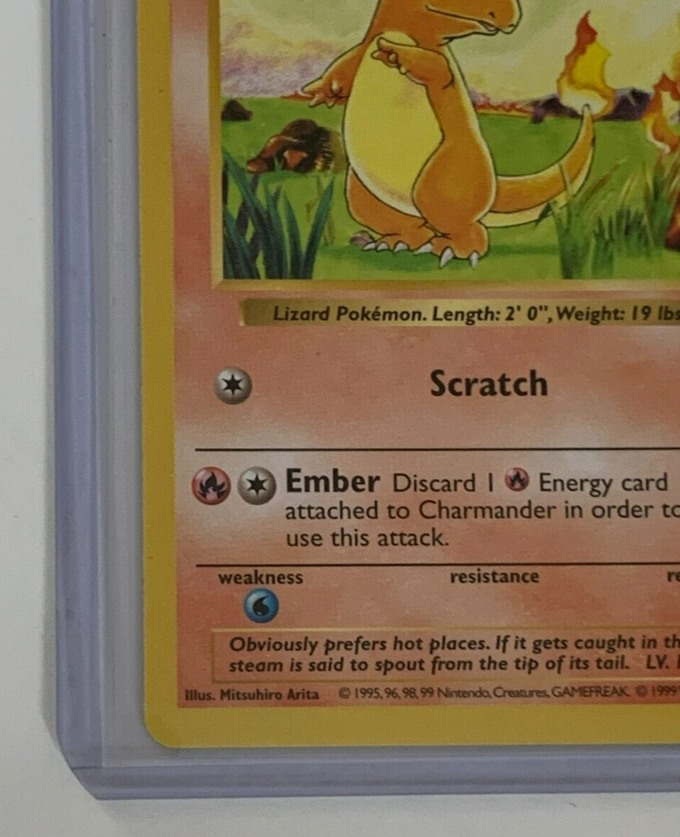 Pokemon Card Charmander 46/102 Shadowless Base Set 1999 GEM MINT