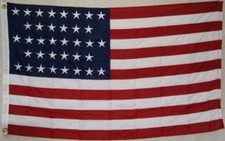 3x5 Embroidered American 36 Star Linear 600D Nylon Flag 3'x5' W/ GROMMETS