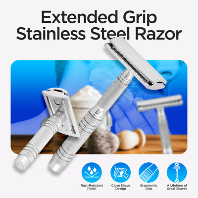 Double Edge Safety Razor for Men and Women, Stainless Steel Travel Razor