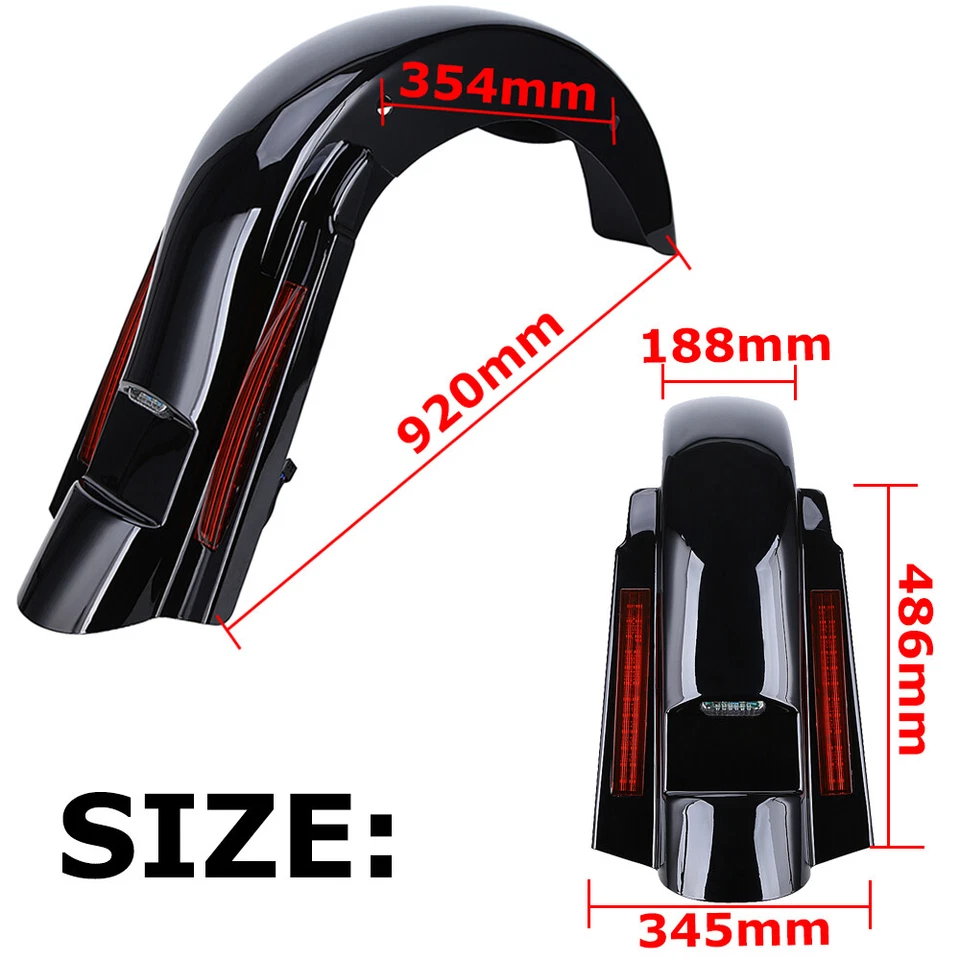 1993-2008 4" Stretched Extended Rear Fender For Harley Electra Glide Road King - Image 3 of 4