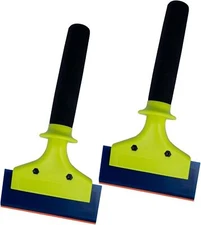 2 Pcs Car Window Tint Film Glass Water Wiper Scraper Handle Soft Rubber Squeegee