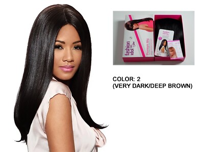 PERÜCKE | ELEGANT | FASHION IDOL SYN 101 IMAN WIG | GRATIS PERÜCKENKAPPE | 2 - SEHR DUNKELBRAUN