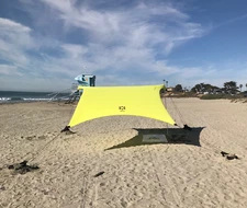 Neso Grande Beach Tent with Sand Anchors, Portable Sun Shelter (Lemon)