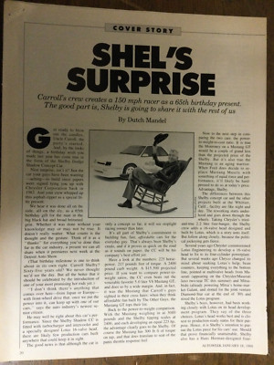 Misc 3196 Article People Mr. Carroll Shelby Concept Car 1-18-88 3 page