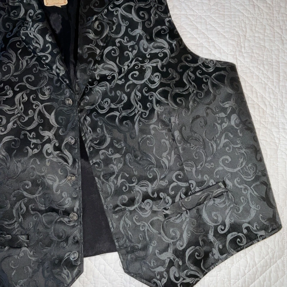 Chaleco WahMaker Frontier para hombre talla 2XL disfraz negro gris jugador occidental Foto 3 de 4