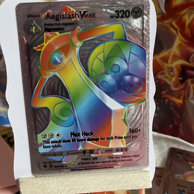 Aegislash Vmax Silver Raimbow Ultra Rare Fan Art card NM