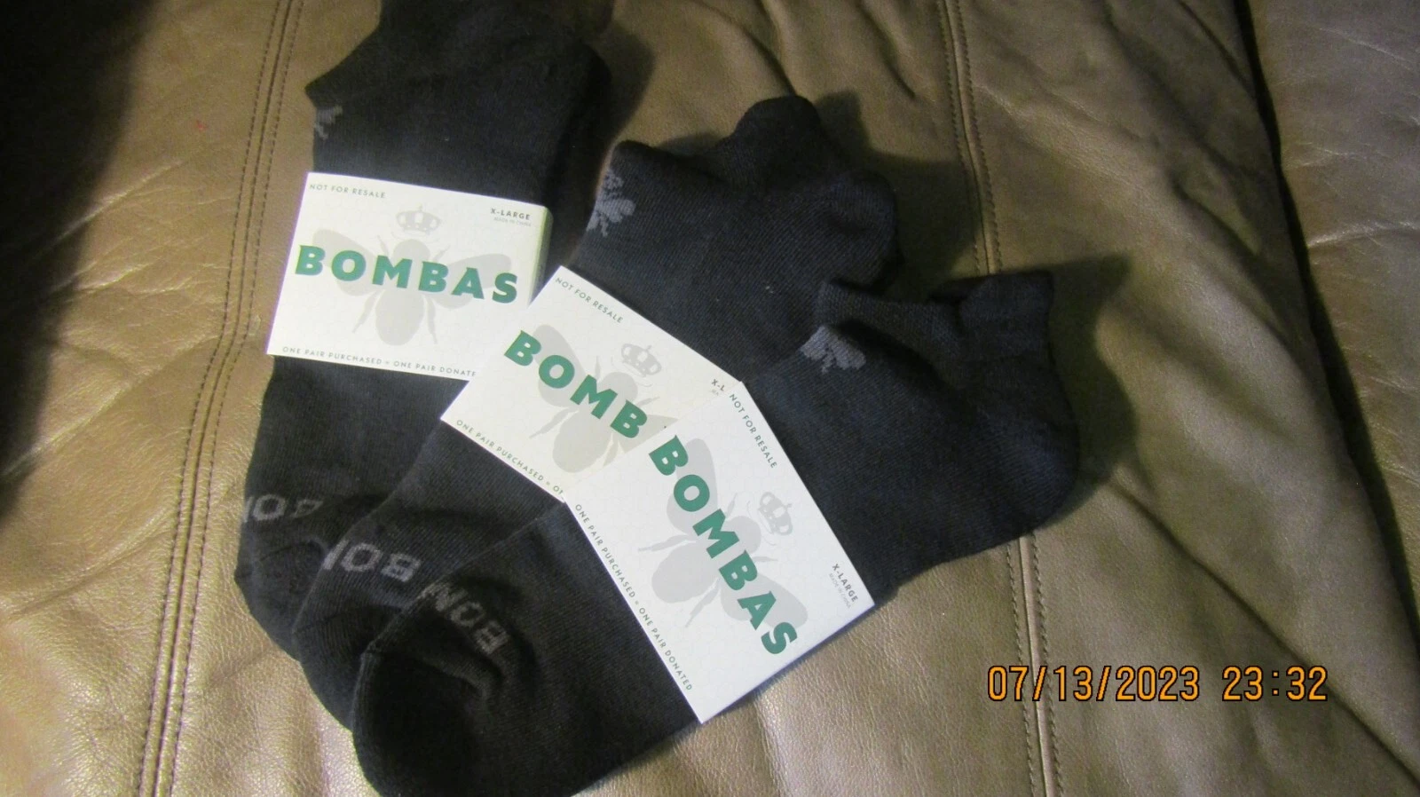 Lot of 4 pairs Bombas Ankle Socks Mens XL Black Bee Honeycomb 12-14 Shoe Sz New