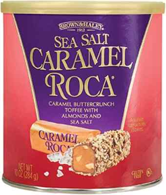 Brown & Haley 10 oz. SEA SALT CARAMEL ROCA Buttercrunch Toffee Almonds BB 1/2027