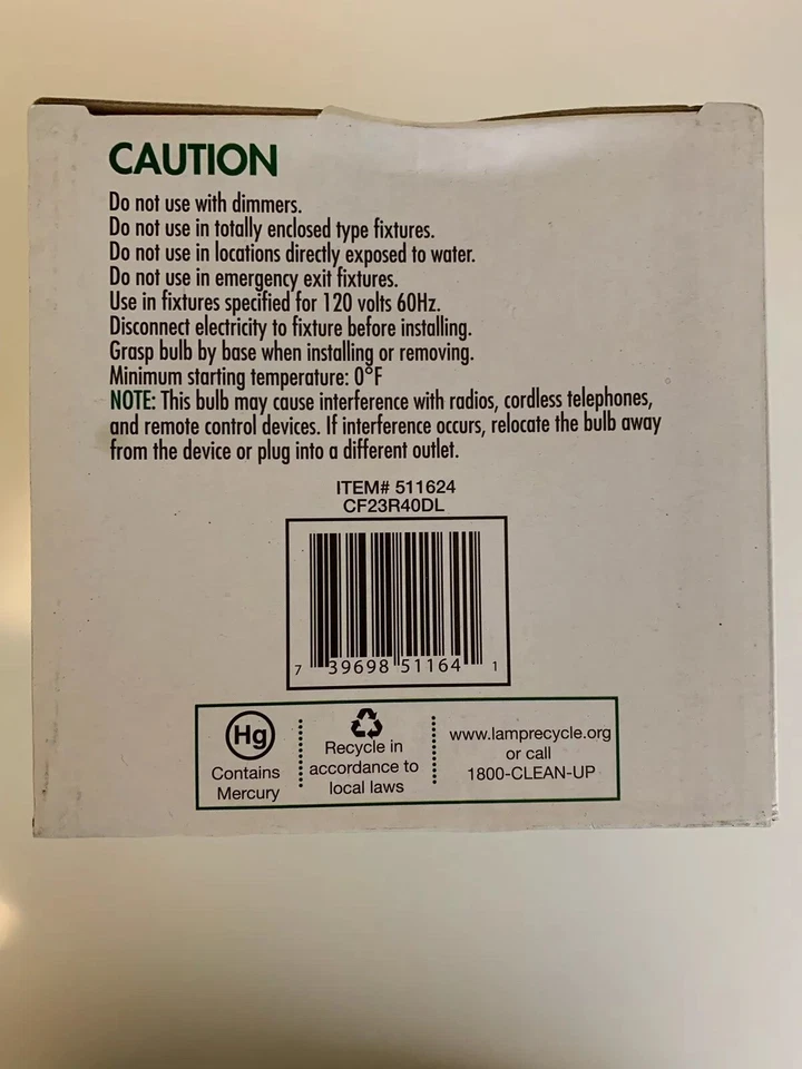 Bulbrite CF23R40DL 23W 75W Equivalent  Energy Efficient Compact Fluorescent R40 - Image 2 of 3