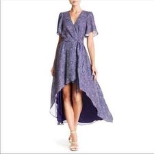 NWT Parker High-Low Wrap Dress Color Stargazing L