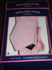 DAD  DAUGHTER NECKTIE/BOW HEADBAND - PINK - RETAILS 45.00 APO-10-42 