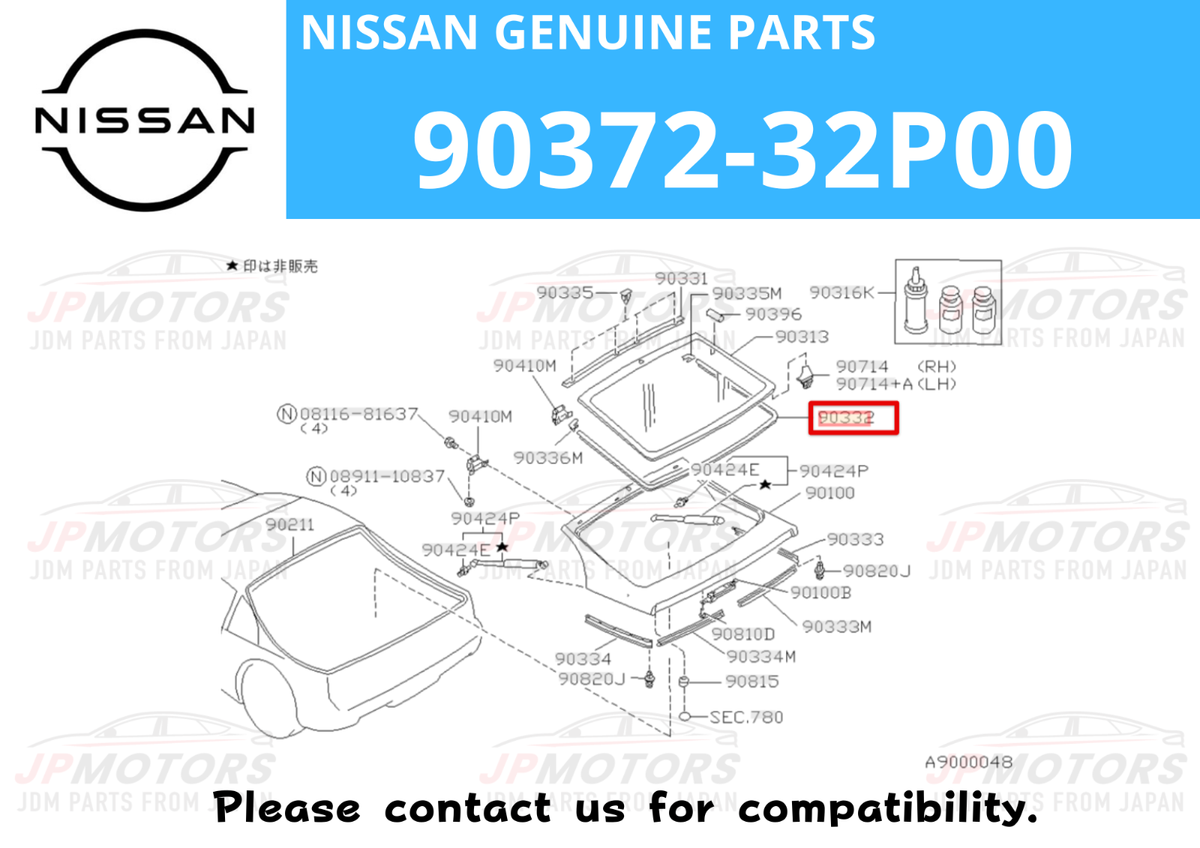NISSAN Genuine 300ZX FAIRLADY Z32 Rear Backdoor Glass