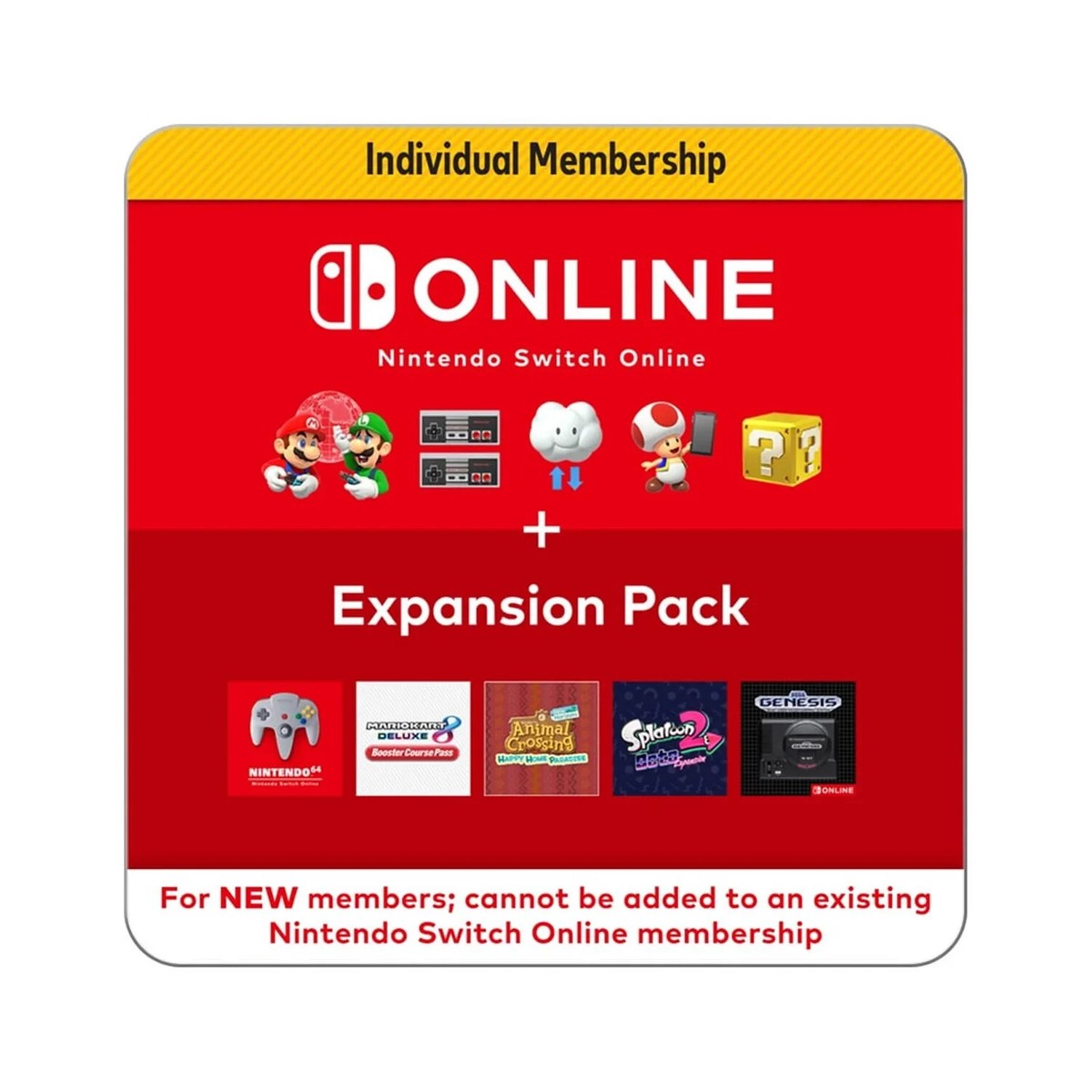 12 Months Nintendo Switch Online Membership Expansion Pack Eshop physical  USA