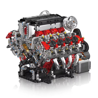 10130 Technincal Car Building Block MOC Motorized V8 Engine Model Assembly Car B