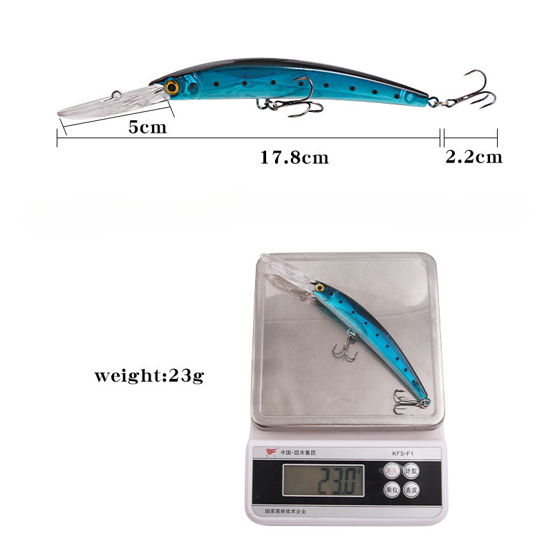 6PCS Big Fishing Lure Minnow 17cm 23g Wobblers Deep Artificial Swimbait Trolling - Image 10