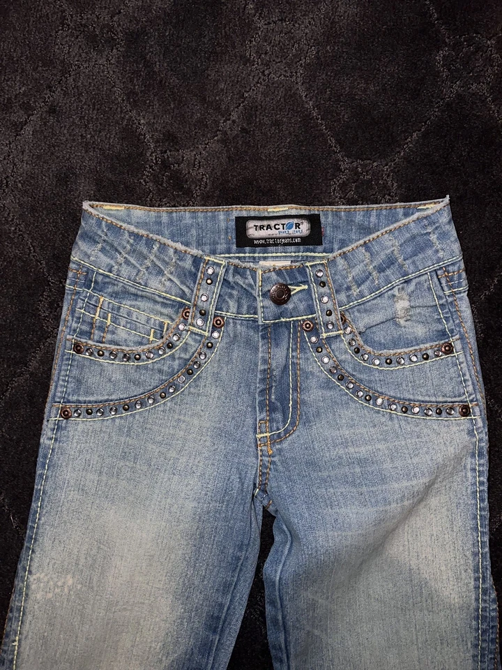 Jeans TRACTOR Juvenil Talla 10-12 Azul Corte Boot con Lavado Ligero, Tiro Bajo Acampanado   Foto 2 de 4
