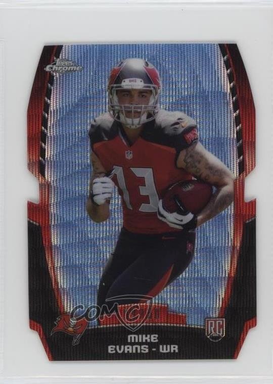 Mike Evans Topps Chrome Mini Rookie Die-Cut #ME Blue Wave Refractor