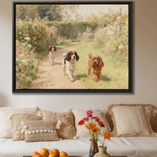 Cocker Spaniel Watercolor Canvas Print Dog Wall Art Garden Decor Pet Lover Decor