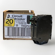 (1ct) GE General Electric Circuit Breaker THQP220 2 Pole 20 Amp 120/240 Volt NEW