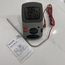 Taylor Digital Cooking/Grilling/Smoking Meat Thermometer-Timer-Temp Alert
