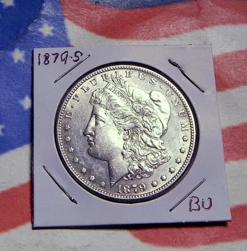 1879-S Morgan Silver Dollar  90% SILVER NICE STRIKE BU ~ FREE SHIPPING  👀