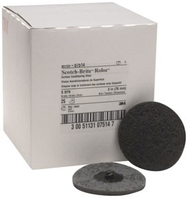 ROLOC SCOTCH BRITE SUPER FINE GRAY 3IN 25/BOX MMM-7514