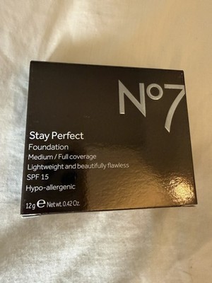 No7 Stay Perfect Compact Foundation Mittel/Volle Deckkraft LSF15 12g Cool Ivory Neu in OVP