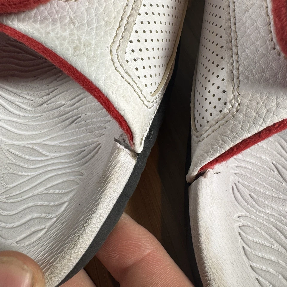 Jordan Hydro 3 Retro Hombre Talla 12 Rojo Universitario Blanco Negro 854556-103 Foto 3 de 4