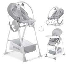 Image of hauck Sit N Relax 3in1, Stretch Grey - Baby & Toddler Highchair with Bouncer