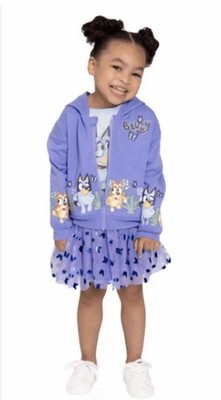 Disney Bluey Girls Skirt Hoodie Jacket Shirt Set 2T Outfit Bingo Dog