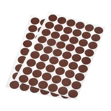 21mm Dia PVC Self Adhesive Screw Hole Cover Stickers Dark Brown 4 Sheet/216pcs