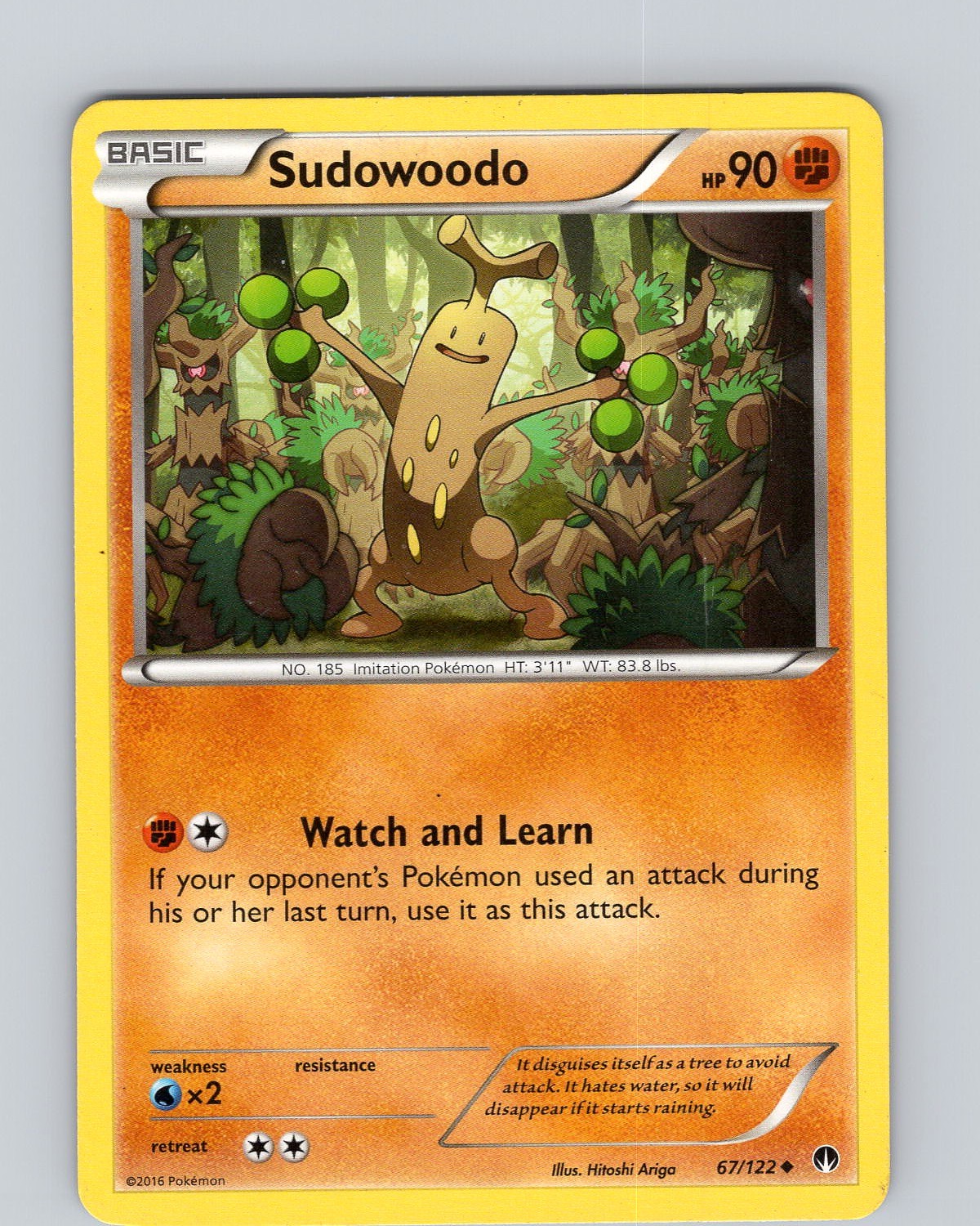 Pokemon TCG Sudowoodo XY BREAKpoint 67/122 Regular Uncommon Card LP-NM