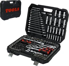 Tool Kit and Socket Wrench Set 216Pcs - Basic Portable Manual Repair Tool Set fo