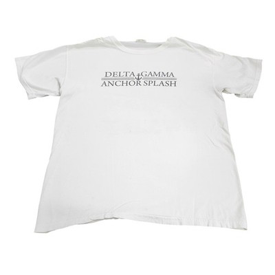 Comfort Colors Shirt Mens Large White Delta Gamma Anchor Splash Graphic Tee
